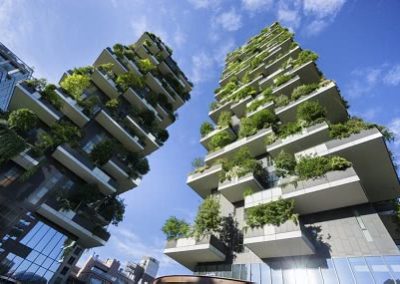 Vertical garden on tall building