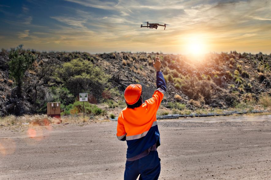 Using a drone for civil engineering projects